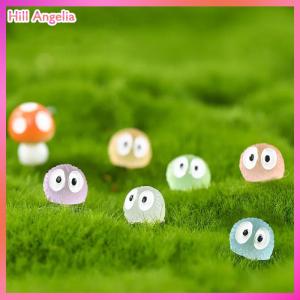 [Hill Angelia] 10Pcs Luminous Briquettes Elfs Black Ball Sprite Duck Figurine Home Decor Glowing Miniature Fairy Garden Decoration Accessories