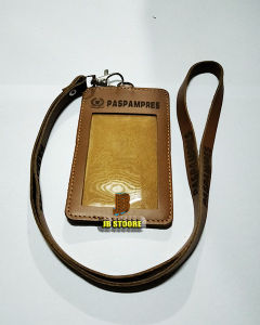 Tempat Id Card PASPAMPRES Kulit / Id Card Holder Paspampres Gantung / name tag paspampres tali kulit