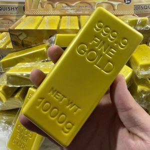 TEWUB Stretchy Simulated Gold Bar Squishy Toy Hand Relax Slow Rising Gold Bar Pinch Sensory Toy Soft Kneading Toy Kids