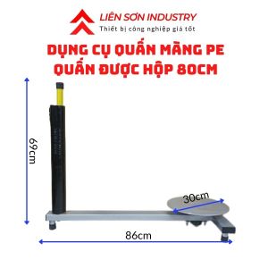Dụng cụ quấn màng pe quấn được hộp kích thước 80cm quấn được chống sốc bàn xoay giúp đóng gói hàng hóa nhanh chóng nhẹ nhàng. Chịu tải lên tới 100kg
