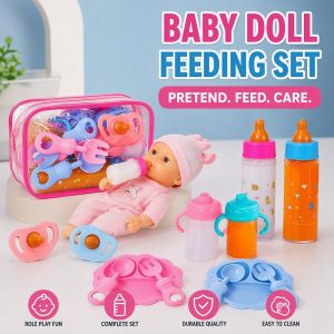Baby‘s Mommy Baby Doll Feeding Accessory Set Magic Disappearing Milk Bottle BPA Free Role Play Toy 10/13 PCS