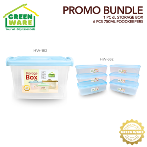 Greenware Storage Box w/ Food Keepers PROMO SET 1PC HW-410 - 6PCS HW-333 // 1PC HW-182 - 6PCS HW-332