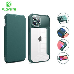 FLOVEME Magnetic Business Phone Case For iphone 13 12 11 Pro Max 7 8 Plus X XR XS Max SE 2020 SE3 Lens Protection Flip Leather Card Slot Shockproof Phone Case