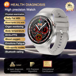 2025 New Health Smartwatch with Blood ECG+PPG Monitoring 24/7 Heart Rate Tracking 1.43 inch HD Screen Bluetooth Call Fitness Tracker Compatible with Android & iOS - Perfect for Health Monitoring Sports Outdoor Activities