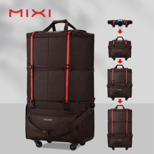 Mixi Foldable Travel Bag Hand Carry Duffel Bag with Wheels Expandable Rolling Travel Bag Waterproof Luggage Bag M3015