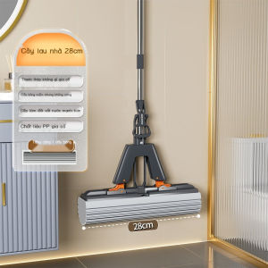 Chổi Lau Nhà Kèm 2 Đầu Chổi Xốp Dày 38cm Thấm Hút Nước Và Bụi Bẩn Siêu Sạch Chổi Lau Sàn Nhà Gập Tay N144