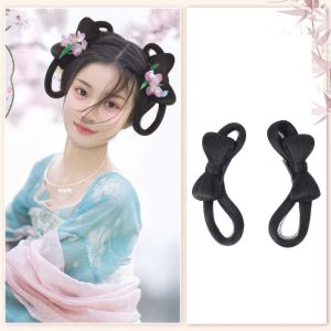JON09 Black DIY Natural Women Traditional Headdress Vintage Photography Props Ancient costumes Antique Hanfu Hair Chignon Princess Hairpiece Chinese Style Hair Hanfu Cosplay Wig
