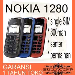 HP NOKIA 1280 BARU [GARANSI 1 TAHUN] - Senter | HP Jadul Single SIM | Senter TERMURAH BAGUS NEW