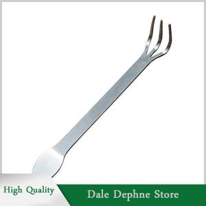 [Dale Dephne] 1Pc New Stainless Steel Root Rake Bonsai Potted Plants 3-Prong Loosen Soil Tool Handheld Rustproof Rake Home Gardening Tool
