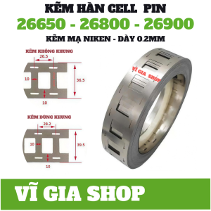 500g Kẽm Hàn Cell Pin 26650 - 26800 - 26900 Mạ Niken Dày 0.2mm Cao Cấp - Cuộn Kẽm Đôi/Đơn Chịu Tải Khủng Cho Xe Điện & Pin Lưu Trữ - Vĩ Gia Shop