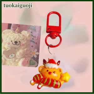 tuokaiguoji 1 6Pcs Cartoon Santa Claus Series Pendant Keychain Cute Student Backpack Pendant Accessory Christmas Party Small Gifts