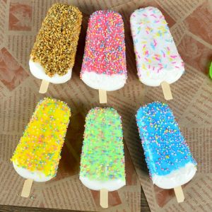 TRANQUIL HUT Handmade Fake Popsicle PU Popsicle Ice Cream Model Lifelike Soft Refrigerator Sticker Home Decoration