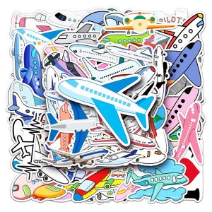 50PCS Cartoon Airplane Sticker DIY Water Cup Guitar Phone Case PVC Waterproof Sticker Kid Toy