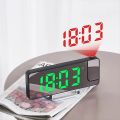 (LA9L) Led Digital Projection Clock Mirror 180°Rotation Large Screen Date Time Temperature Electronic Alarm Clock For Bedroom-B. 