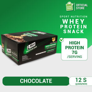 L-Men Protein Bar Crunchy Chocolate 12 sachet with 7g protein / serving - Camilan Rendah Lemak dengan Whey Protein rasa Coklat