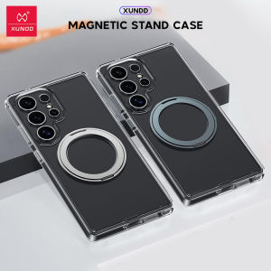 Xundd Zero Sense Shockproof Clear Magsafe Case with Built-in Metal Stand for Samsung Galaxy S25 / Galaxy S25+ / S25 Plus / Galaxy S25 Ultra