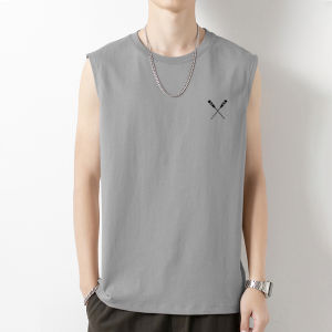 Korean Casual Men Sando for Men Muscle Tanks High Quality Cotton Round Neck Graphic Print