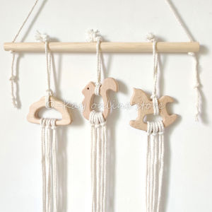 O-KAY Nordic Home Decor Wooden Hair Clip Holder Wall Hanging Decor Hairpin Hairband Storage Pendant Organizer