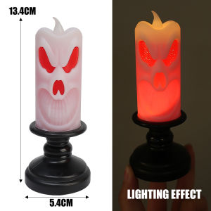 1PCS Halloween Pumpkin Candle Light LED Battery Powered Electronic Flameless Candlestick for Halloween Party Home Decor Lamp