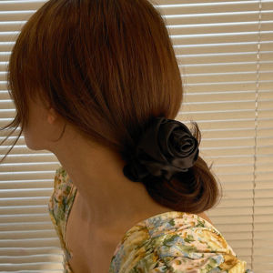 Ribbon Rose Flower Elastic Hair Band Women Girls Scrunchie Hair Rope Ties Ponytail Holder Accessories