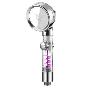 Kebidumei Turbocharged Showerhead Three Speed Mode Pause Function Switch with 1.5 Meters Encrypted Pipe for Bathroom Shower