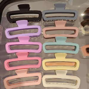YOKI CSRH641 1Pcs 13cm Jelly color Square Clamp Oversized Grab Clip Multi-hair Clip Plate Hair Square Headwear