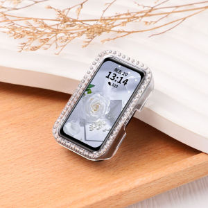 เคส PC แข็งทรงกลวงพร้อมเพชรสำหรับ Huawei Band 10 / Huawei Band 9 Huawei Band / Huawei Band 8 Smartwatch Protector เคส PC ทรงกลวงพร้อมเพชรสำหรับ Huawei Watch Band10 Band9 Band8 Band 10 9 8 เคสแบบกลวง อุปกรณ์เสริม...