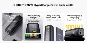 Pin sạc dự phòng Xiaomi 24500mAh BHR9973TH 212W HyperCharge - Sạc nhanh cổng đơn lên đến 140W– Chính hãng