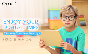 Cyxus anti blue light reading glasses for kids computer eyeglasses spectacles eye frame for kid UL plastic steel 6061