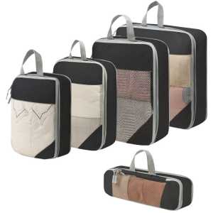 Tas Organizer Travel Storage Bag Press ( 5 PCS JARING ) Compression Packing Cube