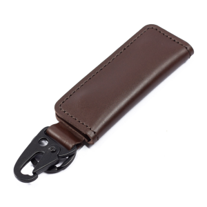 Dompet kulit STNK gantungan kunci mobil snaphook carabiner ring tebal crazyhorse leather