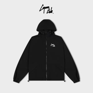 Quảng Đông C♢Áo khoác dù có mũ phom rộng logo CAPMAN CLUB khoác dù màu đen dành cho nam nữ3/21