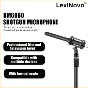 (HD1)LexiNova B-M6060 Microphone Broadcast Quality Mic for Canon Nikon Camera