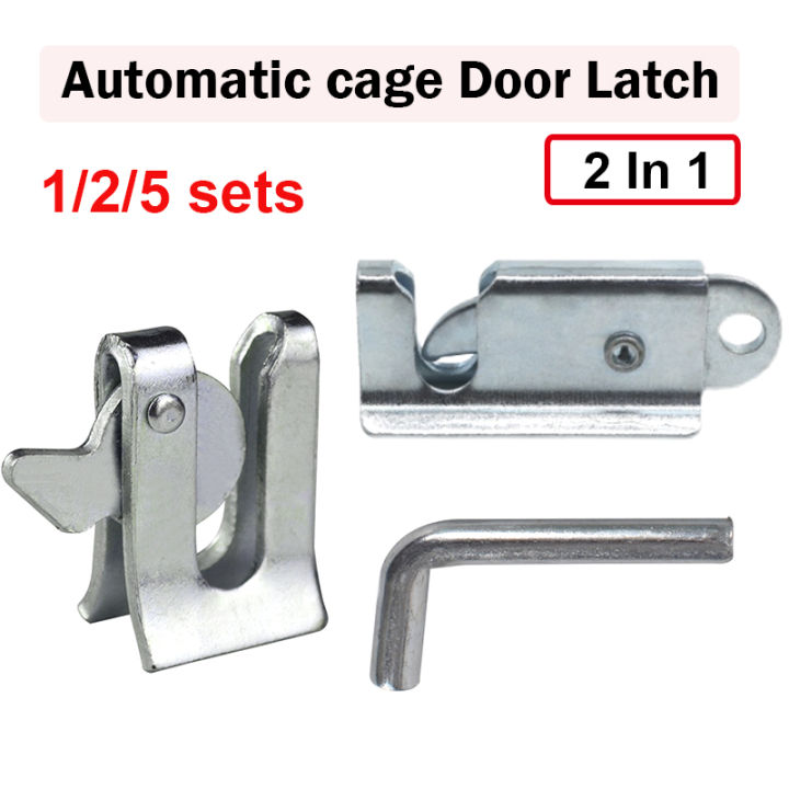 2 in 1 Cage lock Automatic cage latch Pig pen door lock farrowing pen for pigs dogs Door Buckle