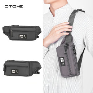OTOHE Mens Waist Bag Fashion Chest Bag Waterproof Sports Bag Large Capacity Casual Bag Messenger Bag Outdoor Fitness Bag Travel Bag Business Bag