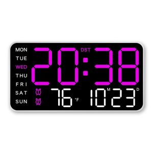B0868 Wall-mounted Electronic Wall Clock Multi-functional Temperature Display Table Clock Voice Control Digital LED Clocks for Bedroom