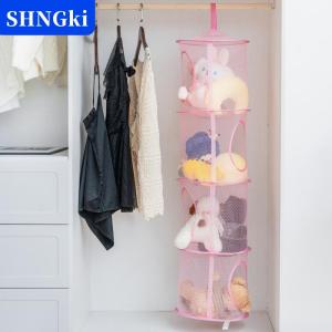 SHNGki Có thể gập lại động vật sang trọng lưu trữ Net 4 ngăn treo Lưới lưu trữ đồ chơi võng cho trẻ em phòng Đồ chơi găng tay Mũ vớ