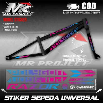 Stiker Sepeda Polygon Razor Premium Waterproof Striping/Sticker Sepeda Universal Transparan Sudah Cuting Siap Tempel