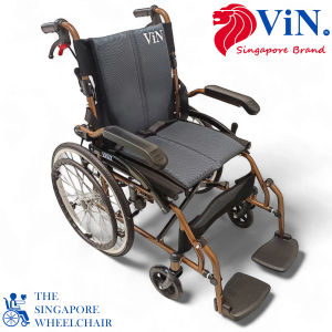 ViN-DY878 Lightweight Propelled Wheelchair for Elderly Washable Removeable Cushion Self Push Propelled Armrest Lift Up Easy Transfer Footrest Fold Up Compact 18 inch Seat Width