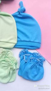Set Bedong Kaos Polos 4 In 1 Bayi Baru Lahir//Bedong 110x90cm//Topi Bayi//Sarung Tangan Bayi// Sarung Kaki Bayi