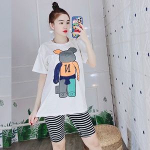 [ Bigsize 45-85Kg Free ship HCM ] Đồ ngủ nữ ESHOP thể thao quần lửng ngố thun cotton co giãn bigsize bộ mặc nhà đẹp đi chơi biển dễ thương cute quần ngố ôm mặc tôn dáng ESHOP DB17