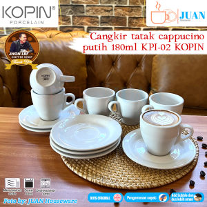 KOPIN 6 pasang cangkir set Navy 180ml KPI-02 / coffee latte cappucino porcelain cup and saucer