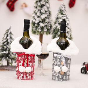 2022 New Year Gift Newest Christmas Wine Bottle Dust Cover Christmas Decorations for Home Xmas Decor Dinner Table Decor