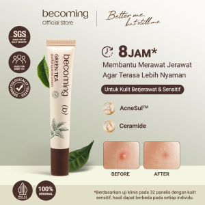 [SENSITIVE SKIN FRIENDLY] becoming Green Tea Purifying Acne Cream 15gr | Acne Spot Treatment | Obat Jerawat | Totol Wajah Berjerawat | Acne Sul | Berjerawat Meradang & Memudarkan Bekas Jerawat Sulfur + Salicylic Acid + Ceramide