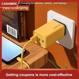 【CANAMEK 】 65W GaN USB Type C Charger Fast Charging EU US UK Plug Wall Phone Charger Adapter For IPhone 16 15 14 Pro Max Xiaomi Laptop