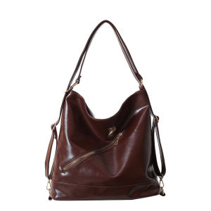 Vintage leather womens backpack Large capacity commuter backpack Casual tote bag Crossbody shoulder bag