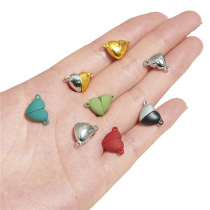3Sets/Bag Love Heart Magnet Buckle Strong Magnetic Clasps Couple Necklace Bracelet Buckle Connectors End Caps DIY Jewelry Making