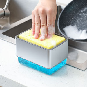 HOMECO Upgrade Version Dishwash Soap Dispenser With Spongue Soap Box