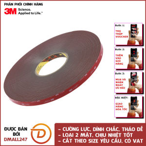 Băng keo 2 mặt cường lực siêu dính màu xám VHB dài 11m 3M GPL-110 - nhiều kích thước cắt theo yêu cầu có VAT dán gọn bám chắc