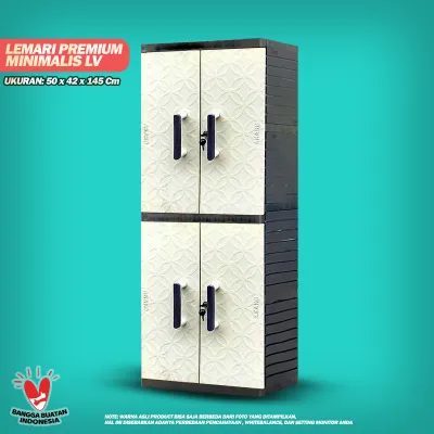 LEMARI PAKAIAN PLASTIK SUSUN 4 KUNCI BABY AKAKO LA2P WINDOW R03 FULL DENGAN KUNCI LEMARI ELEGANT 2 PINTU